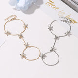 Zircon Star Bracelet for Women Four Leaf Flower Jewelry