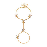 Zircon Star Bracelet for Women Four Leaf Flower Jewelry