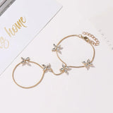 Zircon Star Bracelet for Women Four Leaf Flower Jewelry