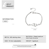 Sweet Heart 925 Sterling Silver CZ Bracelet for Women