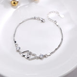 Sweet Heart 925 Sterling Silver CZ Bracelet for Women