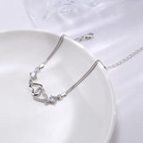 Sweet Heart 925 Sterling Silver CZ Bracelet for Women