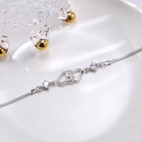 Sweet Heart 925 Sterling Silver CZ Bracelet for Women