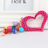 Sweet Heart Bead Grape Crystal Charm Pendant Purse Bag Car Key Ring Chain Jewelr