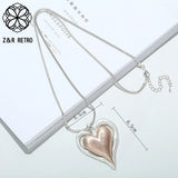 Vintage Sweet Heart Long Chains Necklace Love Pendant
