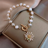 Baroque Pearl Sweet Honeybee & Chrysanthemum Bracelet