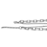Double Link Chain Cross Necklace with Circle Engrave