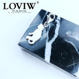 Sweet Kitten Cat Charm Silver-Plate Jewelry for Women Girls, Trendy Pet Gift