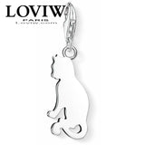Sweet Kitten Cat Charm Silver-Plate Jewelry for Women Girls, Trendy Pet Gift