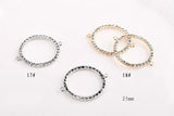Double Hanging Round Diamond Earrings Pendant DIY Alloy Parts