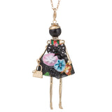 Cloth Bowknot Dress Doll Necklace Statement Flower Women Jewelry