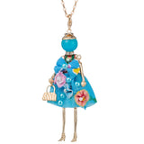 Cloth Bowknot Dress Doll Necklace Statement Flower Women Jewelry
