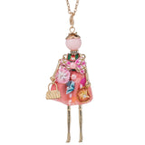 Cloth Bowknot Dress Doll Necklace Statement Flower Women Jewelry