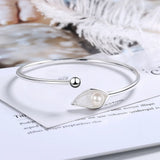 Sweet Leaf Bracelet Pearl S925 Bracelet Women Silver Leaf Bracelet for Women Wed