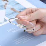 Sweet Leaf Bracelet Pearl S925 Bracelet Women Silver Leaf Bracelet for Women Wed