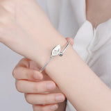 Sweet Leaf Bracelet Pearl S925 Bracelet Women Silver Leaf Bracelet for Women Wed