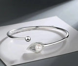 Sweet Leaf Bracelet Pearl S925 Bracelet Women Silver Leaf Bracelet for Women Wed