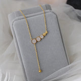 Mother of Pearl Necklace 18k Plated Stainless Steel Chain Choker