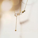 Mother of Pearl Necklace 18k Plated Stainless Steel Chain Choker