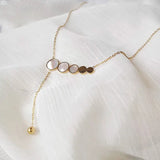 Mother of Pearl Necklace 18k Plated Stainless Steel Chain Choker