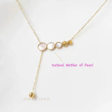 Mother of Pearl Necklace 18k Plated Stainless Steel Chain Choker