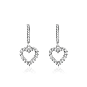 Sweet Love Peach Heart Earrings Sterling Silver Japanese Style Gift For GF