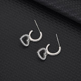 Sweet Love Peach Heart Earrings Sterling Silver Japanese Style Gift For GF