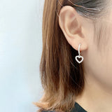 Sweet Love Peach Heart Earrings Sterling Silver Japanese Style Gift For GF