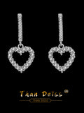 Sweet Love Peach Heart Earrings Sterling Silver Japanese Style Gift For GF
