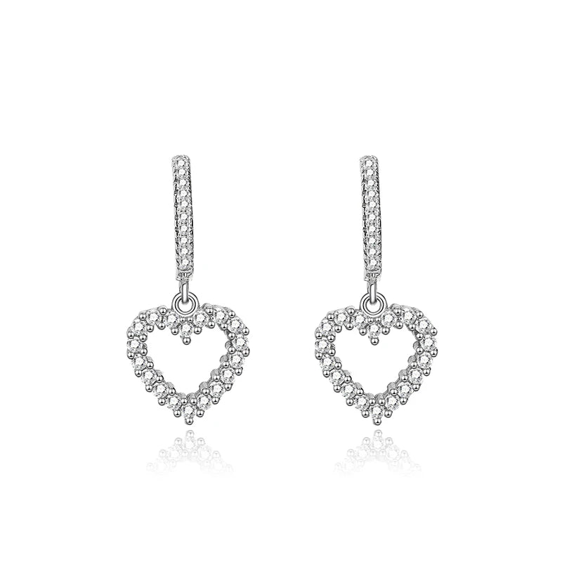 Sweet Love Peach Heart Earrings Sterling Silver Japanese Style Gift For GF