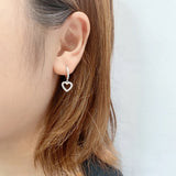 Sweet Love Peach Heart Earrings Sterling Silver Japanese Style Gift For GF