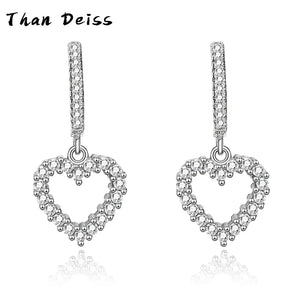 Sweet Love Peach Heart Earrings Sterling Silver Japanese Style Gift For GF