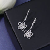 Flower Earrings S925 Sterling Silver Zircon Romantic Gift