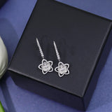 Flower Earrings S925 Silver Zircon Romantic Gift