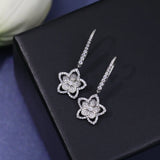 Flower Earrings S925 Silver Zircon Romantic Gift