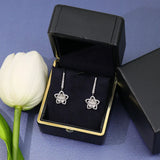 Flower Earrings S925 Silver Zircon Romantic Gift