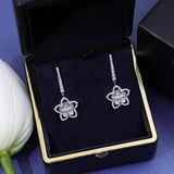 Flower Earrings S925 Silver Zircon Romantic Gift