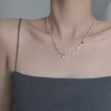 Heart Pendant Necklace For Women Clavicle Chain Choker Jewelry