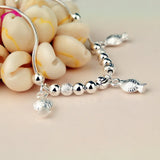 925 Sterling Silver Fish Anklet Women Goldfish Foot Ornaments