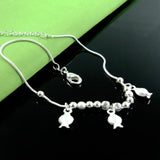 925 Sterling Silver Fish Anklet Women Goldfish Foot Ornaments
