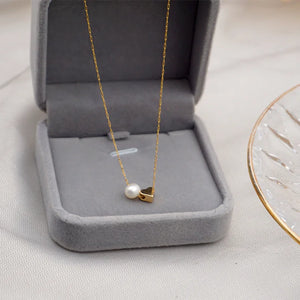 Heart-shaped Pearl Stainless Steel Necklace for Women