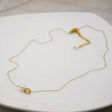 Heart-shaped Pearl Stainless Steel Necklace for Women
