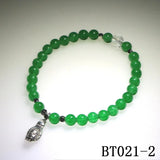 Natural Stone 6mm Round Beads Bracelet with Alloy Accessories