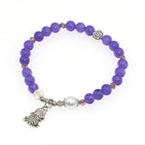 6mm Round Morganite Agate Jasper Picture Bracelet
