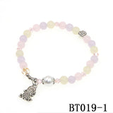 6mm Round Morganite Agate Jasper Picture Bracelet