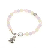 6mm Round Morganite Agate Jasper Picture Bracelet
