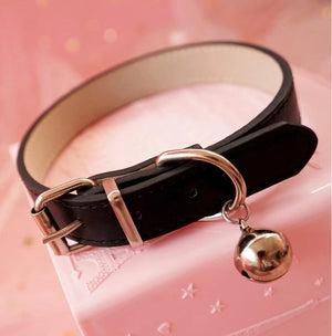 Sweet PU Leather Small Bell Choker Necklace Punk Style Female Torques Women
