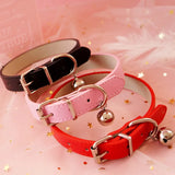 Sweet PU Leather Small Bell Choker Necklace Punk Style Female Torques Women