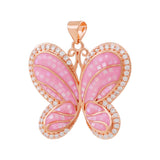 Pink Shell Butterfly Charms Golden Plated DIY Jewelry Making