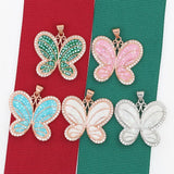 Pink Shell Butterfly Charms Golden Plated DIY Jewelry Making